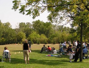 Park scene with people